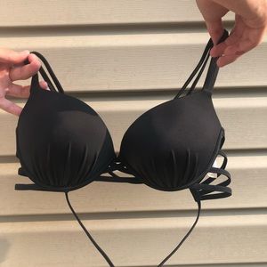 Black push up swim top